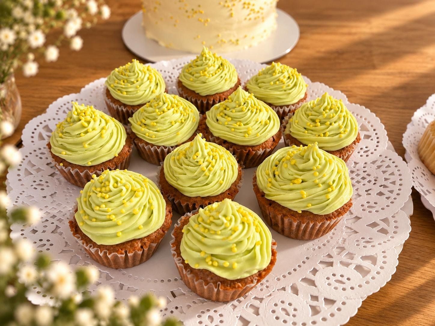 Una fiesta de revelación en verde y amarillo